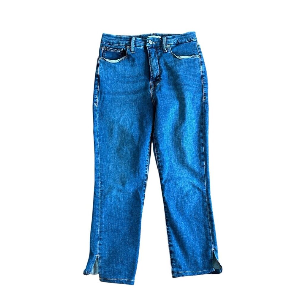 Good‎ American Good Legs Skinny Short Medium Wash Stretch Sz 10/30 High Rise